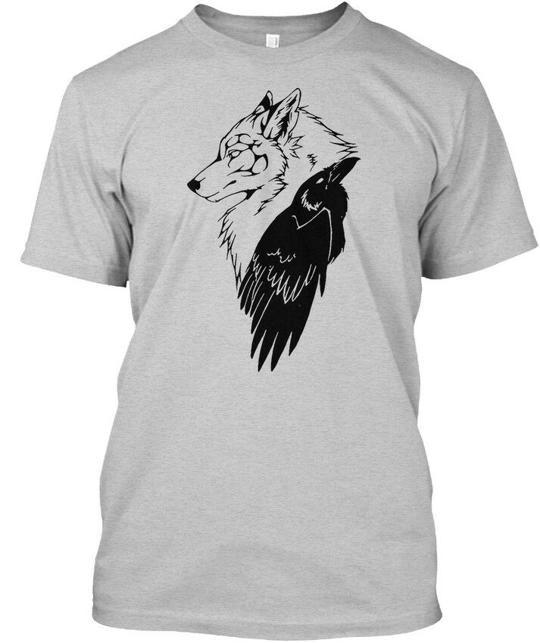 Viking Wolf And Raven T-Shirt Made in the USA Size S to 5XL Unisex T-Shirt M