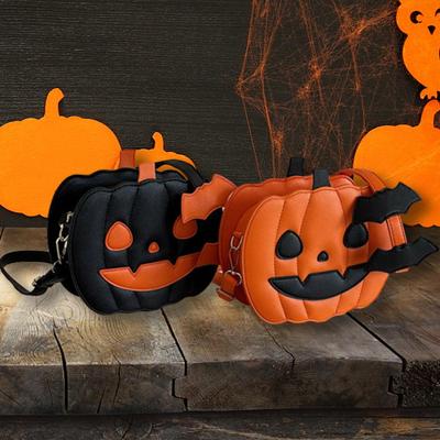 Halloween Umhängetasche Gruselige Halloween Messenger Bag Kürbisform Fledermausdekor Umhängehandtasche