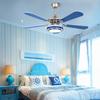 Remote Controlled Ceiling Fan with LED Light, 6-Speed Quiet Motor, 3 Color Temperatures, Flush Mount for Bedroom & Living Room