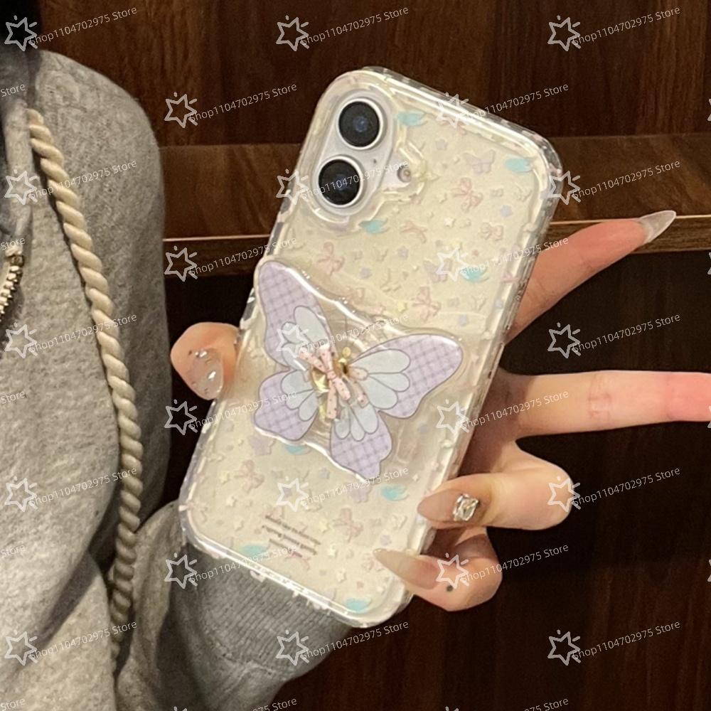 Korean Cute Rotate Butterfly Grip Tok Griptok Phone Holder  Stand Support For iPhone 15 Samsung Universal Accessories Holder