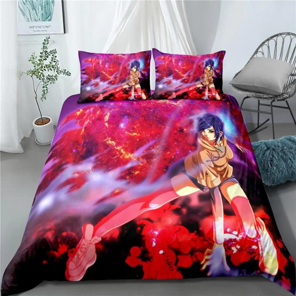 Tokyo Ghoul Anime 3D Printed Bedding Set Duvet Cover Pillowcases Comforter Soft Bed Linen for Fans