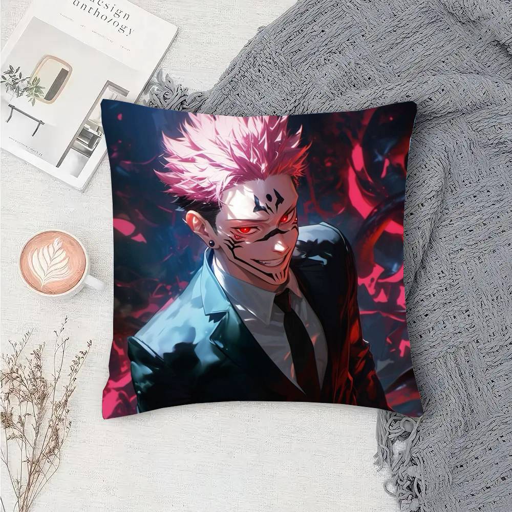 Anime Jujutsu Kaisen Rolle Sukuna Kissenbezug Mode Quadratischer Kissenbezug Schlafzimmer Sofa Raum Ins Dekoration Freizeit