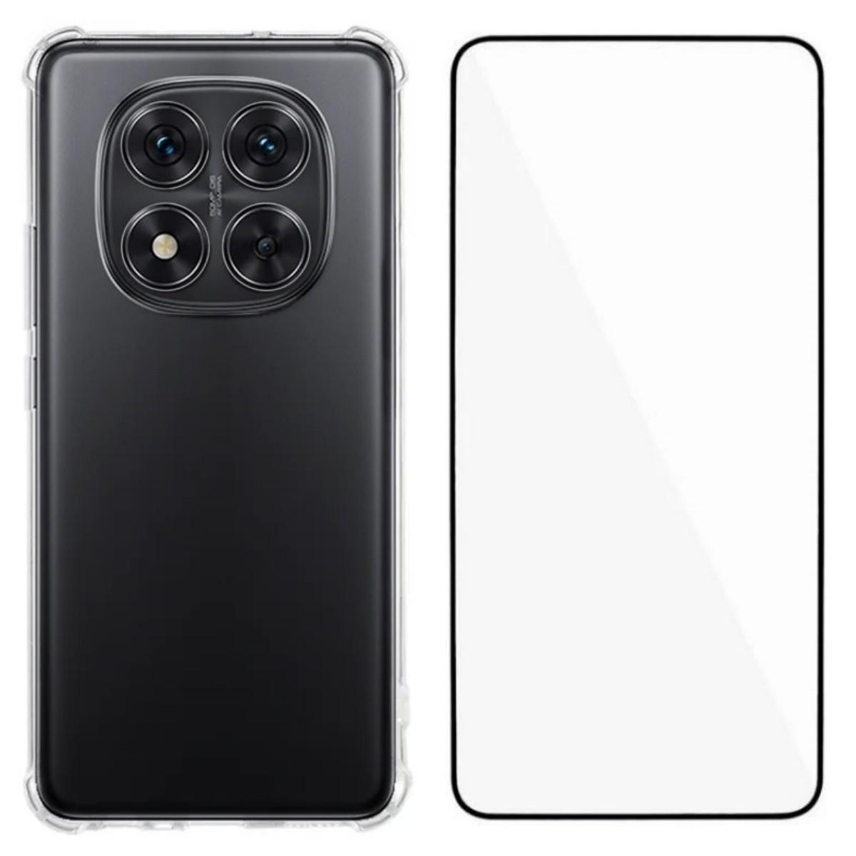 

For Xiaomi Redmi Note 14 Pro+ 5G TPU Case WANLONFENG WL3 Series 1.5mm Phone Cover with Tempered Glass Film Transparent