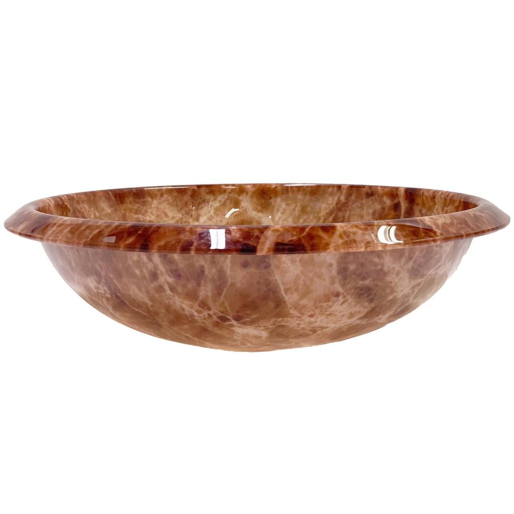 Senko Marble Stone 63251 Washbowl, 28.7cm Diameter, Brown,