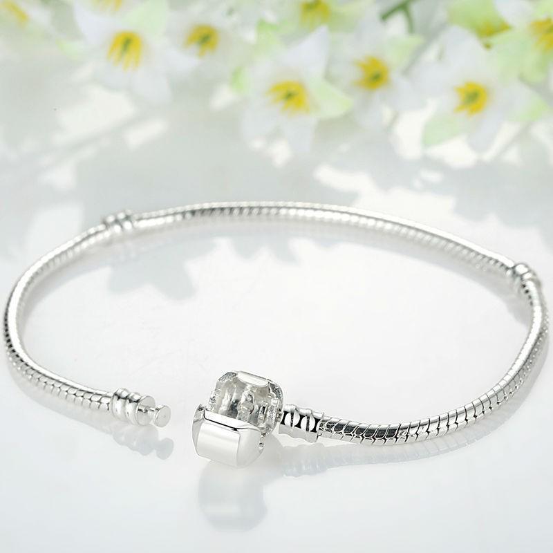Antique Silver Snake Chain Bracelet Compatible with Pandora Beads