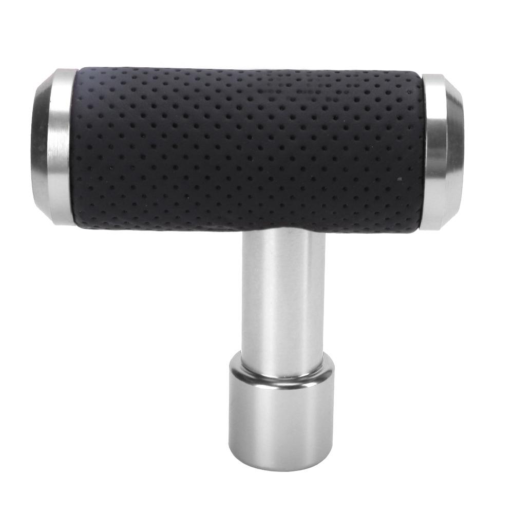 Car Shift Gear Knob T Shaped Universal Manual Automatic Gear Shifter Knob (Silver)