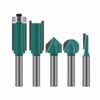 1/4" Bearing Woodworking Milling Cutter Set: Trimming, Engraving, V-Shaped, Straight, & Round Bottom Knives