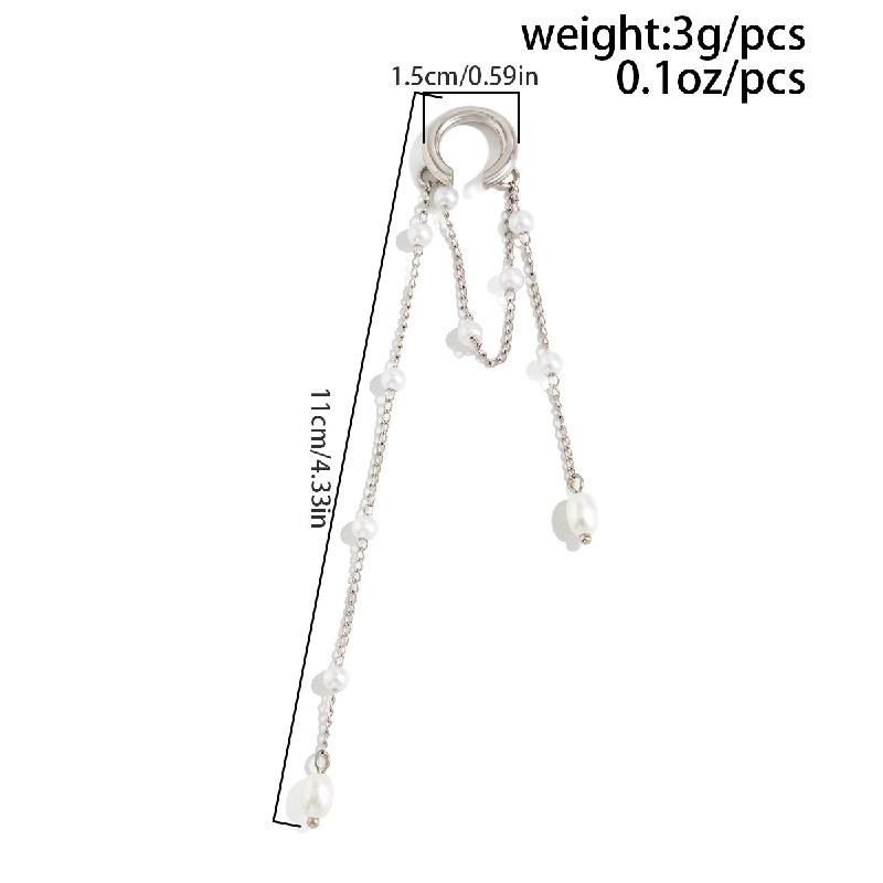 Minimalistische unregelmäßige Perlen-Ohrclips für Damen, mit Perlen-Quaste, lange Hänger, ohne Ohrloch, elegante tägliche Schmuckstücke, Geschenke