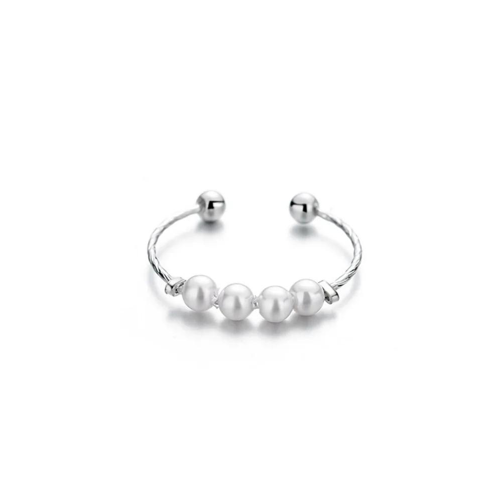 Simple Fashion Cute Adjustable For Female  Open Zircon Smile Stackable Finger Ring  Zircon