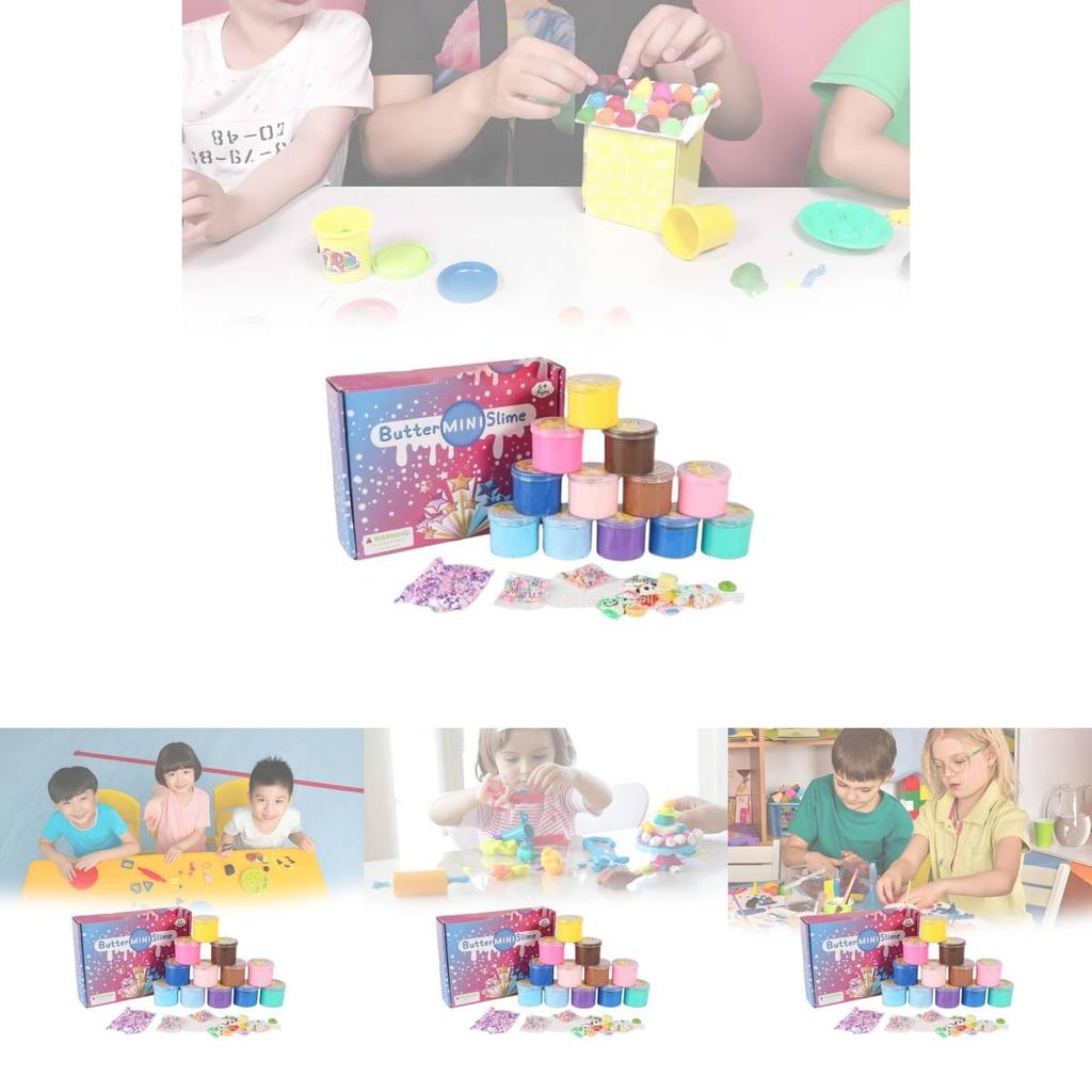 12 Piece Colorful Slime Cotton Mud Set For Kids Creative Diy Fun Activities