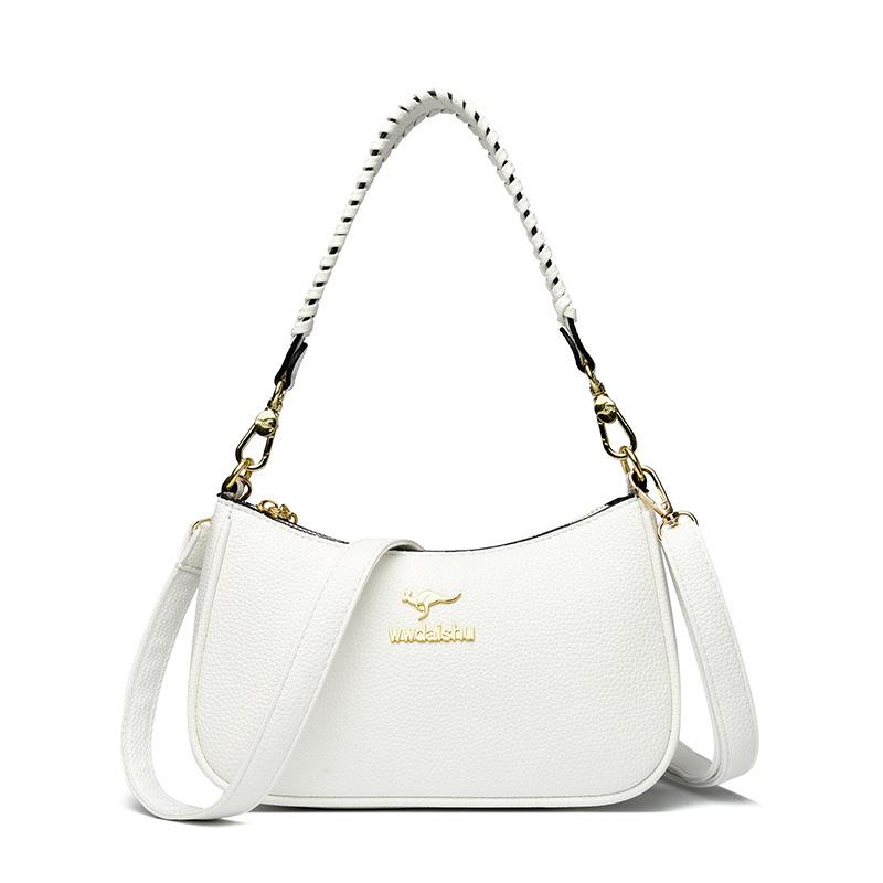 Women's bag new trendy fashion versatile shoulder messenger bag soft leather texture atmospheric women's armpit bag