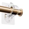 Adhesive Curtain Rod Bracket No Drill Wall Mount Holder with Spring Clip for Bathroom Dorm Kitchen