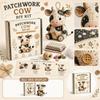 Patchwork Cow DIY Kit Sewing Craft Set Includes Fabric Pieces Thread Needles Buttons Scissors Step by Step Guide for Handmade Soft Toy Assembly