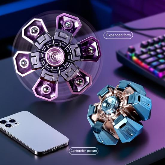 Fidget Spinner Toy Stress Anxiety Relief Teens Adults Extendable Armor Fingertip Gyroscope Portable Travel Sensory Spinning Toy