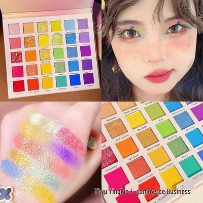 Dopamin Regenbogen Süßigkeiten Lidschattenpalette: 30-Farben Matt, Schimmernd, Glitzernd, Langanhaltendes Smokey-Make-up