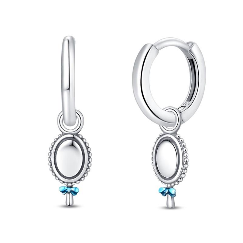 100% 925 Silver Colorful Butterfly Ladybug Rose Bow Pendant Earrings For Women Fashion Anniversary Party Jewelry Gifts