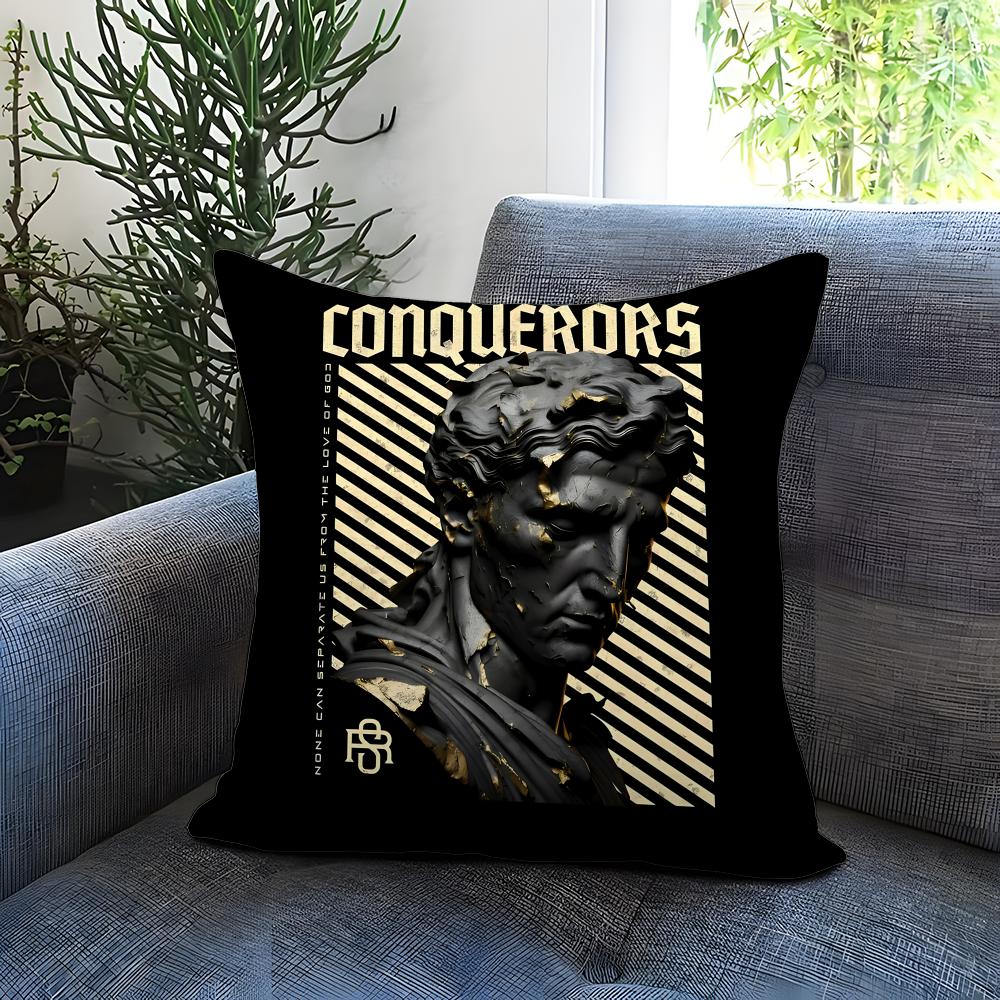 Creative Sculpture Painting Cushion Cover Comfortable Reversible Pillow Cover Ideal for Car Sofa Bedroom  Beyond