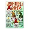 [SCNOW] Funny Gnome Wisdom Metal Tin Sign Wall Decor for Home Garden Indoor Outdoor Christmas Holiday