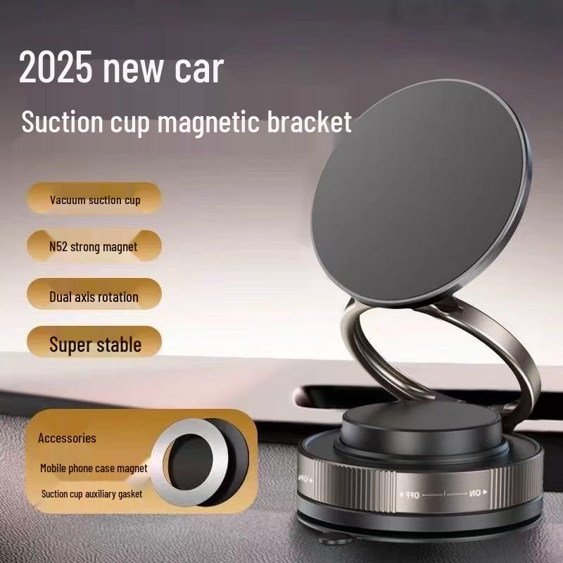 

2025 Magnetic Car Phone Holder with Vacuum Suction for Center Console Navigation чёрный