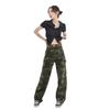 Camouflage Straight Jeans Women's Summer Retro Hiphop Sweet and Spicy Street Tooling Wide-leg Mopping Trousers Tide