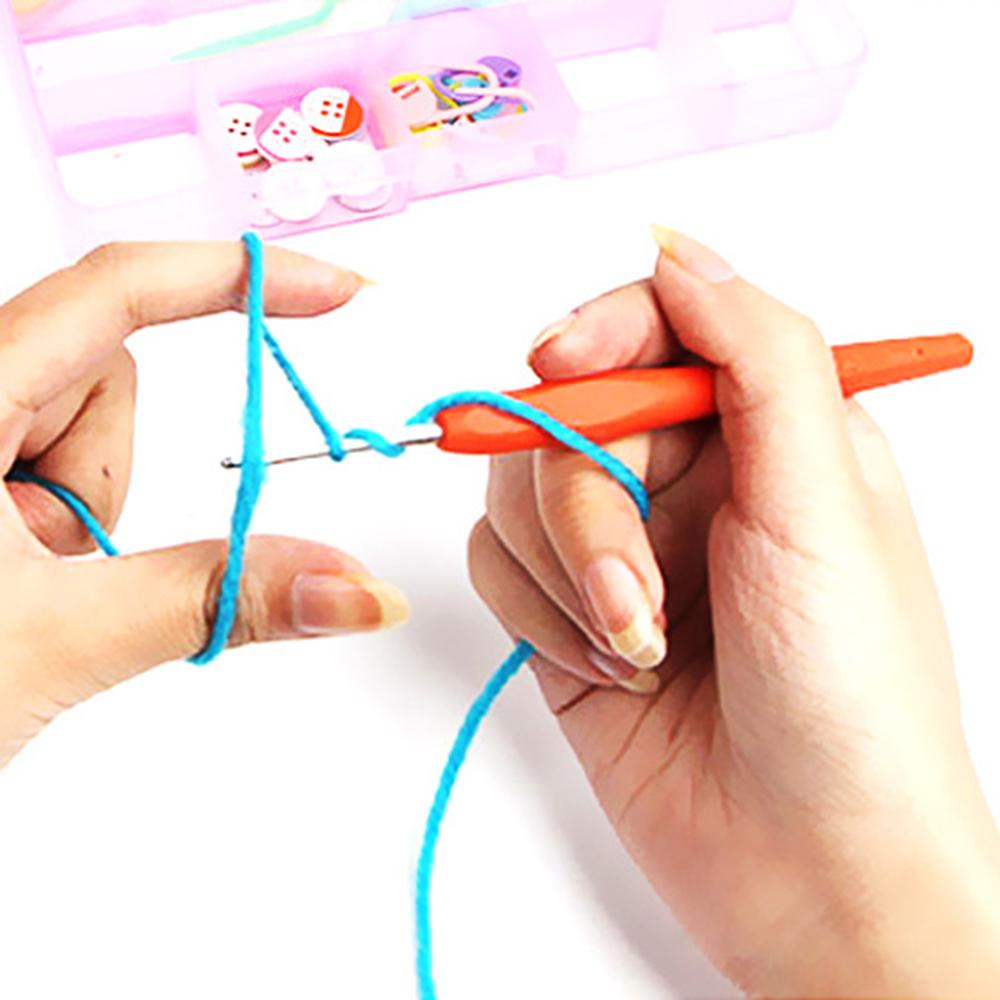 Tpr Crochet 2.0-6.0mm 9-Piece Soft Handle Crochet Hand Woven Rainbow Soft Handle Crochet Aluminum Crochet Set Knitting Needle
