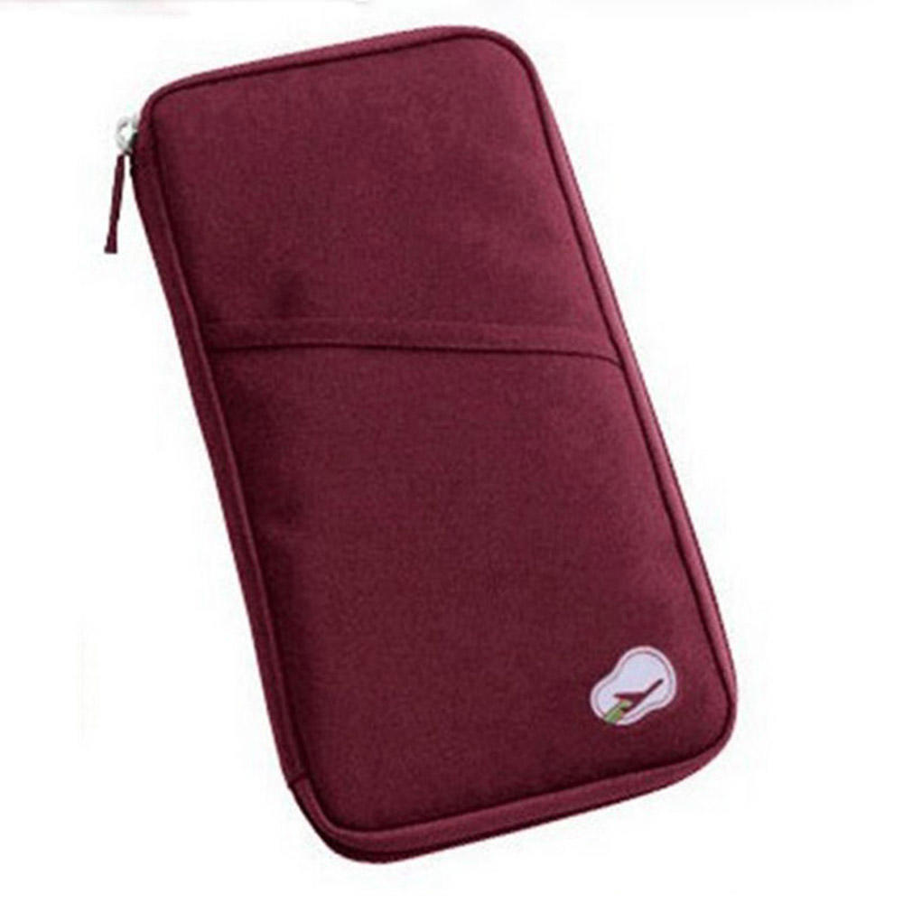 

Держатель для паспорта, ручка, билет, кошелек, сумочка, удостоверение личности, кредитная карта, органайзер, сумка для хранения карт на молнии красный