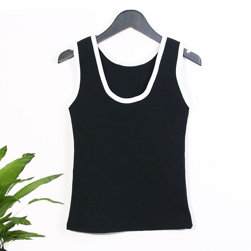 Women's Scoop Neck Sleeveless Tank Top Slim Camisole Summer Cotton Solid Color Casual Layering Basic Daily Undershirt Vest