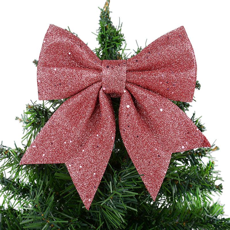 21cm Big Christmas Glitter Bows Xmas Tree Hanging Ornaments Topper 2024 Christmas Decoration for Home Navidad 2025 New Year Gift