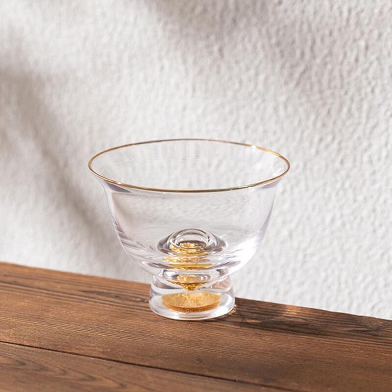 Gold Foil Crystal Glass Tea Cup Set