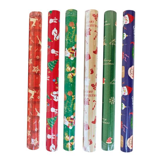 Vánoční balicí papír 16 stop/33 stop Sob Santa Claus Balicí papír Vánoční zvonek Role balicího papíru pro slavnostní dárky Párty dobroty