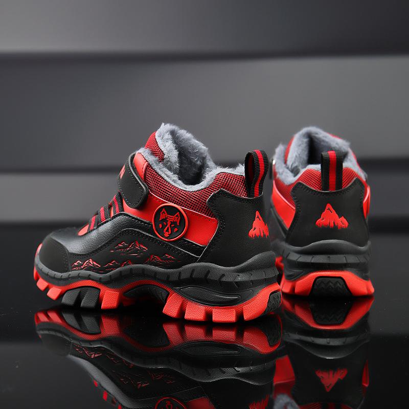 Winter Children's Snow Boots with Plush Anti Slip Wolf Claws Hiking Cotton Shoes