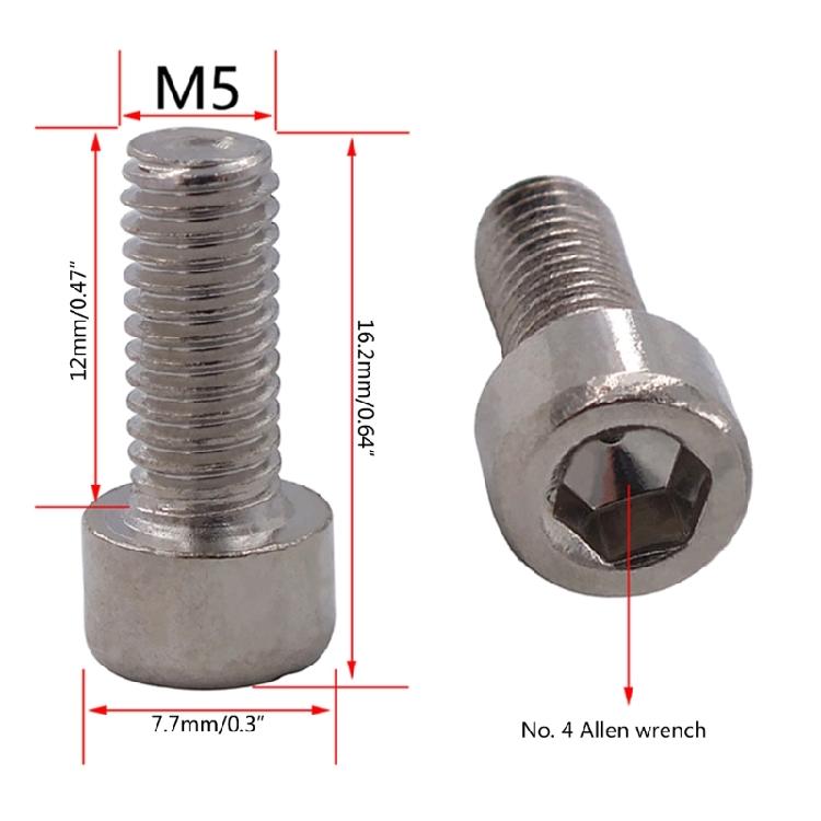 20 PCS Hexagon Socket Head Bolts Screws for Bike Bicycles Water Bottle Bracket