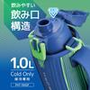 Thermos Water Bottle Vacuum Insulated Sports Bottle 1L Blue Green Cold Storage Only FHT-1002F BLGR