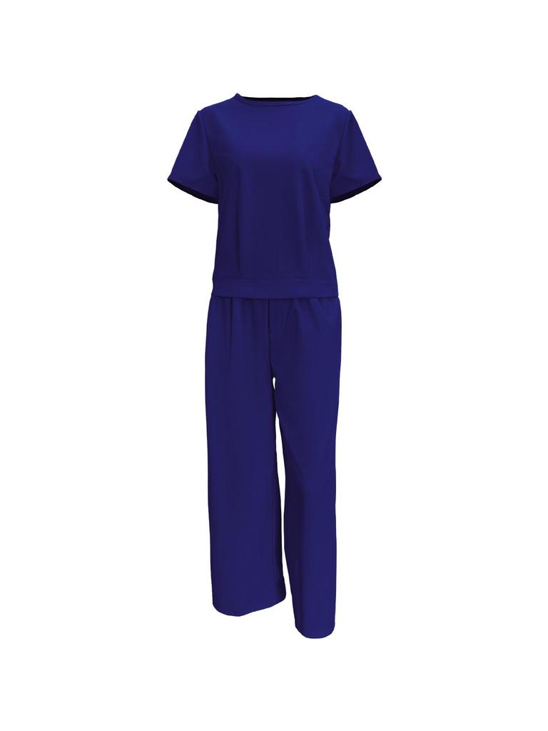 Plus Size Casual Short Sleeve Sportswear Set - Spring/Summer Fashion