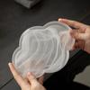 Light Luxury Home Cloud Mist Begonia Glass Tea Tray Creative Ink Glass Dry Foam Table Home Chinese Pot Bearing Small Saucer