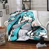 1pc Virtual Vocaloid Idol Flannel Blanket,Ultra Soft Warm Plush Throw for Home Bedroom Bed Sofa Cover Camping Picnic Gift Y72446