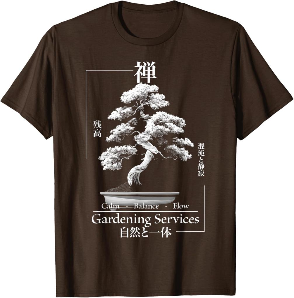 Grafické tričko Zen Bonsai strom Japonská estetika Klid Rovnováha Tok Design Krátký rukáv