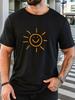 2026 Summer Bestselling Unisexs Pure Cotton Tshirt Street Casual Fashion Comfortable Breathable Simple Sun Pattern Print