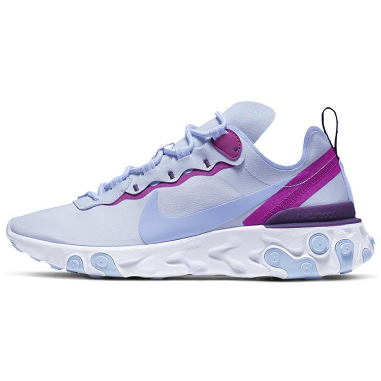 New Nike React Element 55 Football Grey Psychic Blue Women's BQ2728-008