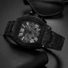 Gold Watch For Men Hip Hop Bling Bling Tonneau Quartz Watches For Large Man Waterproof Millerable Hand Clock Gift