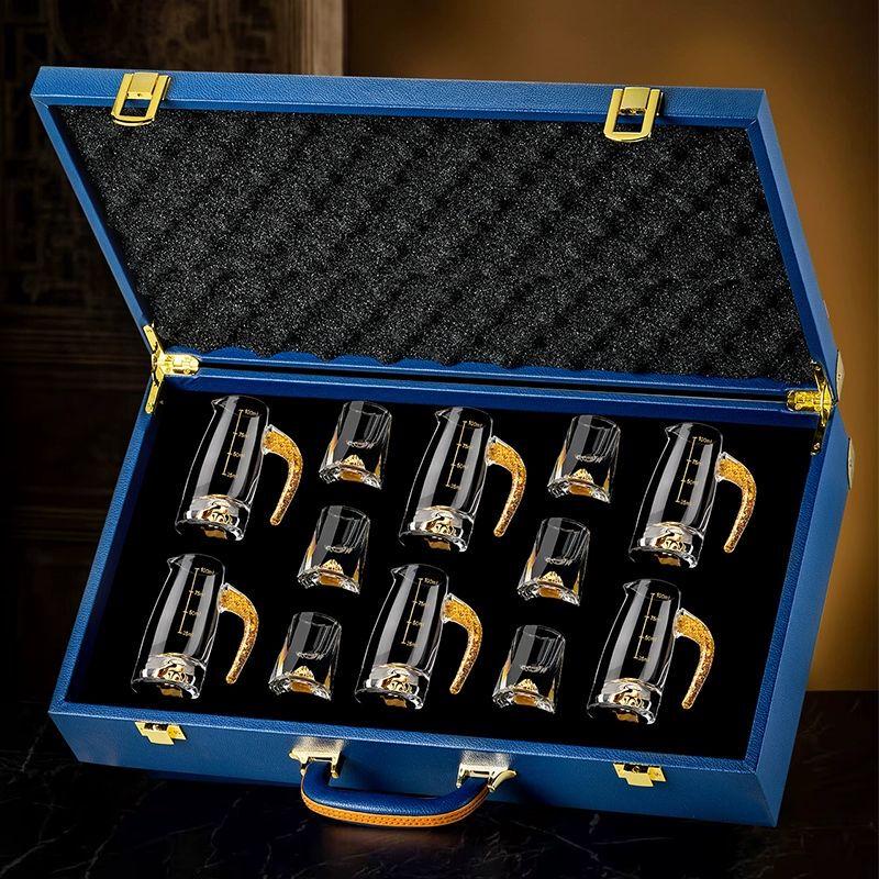 Qiu Qiao Luxury Crystal Baijiu Glass Set with Dispenser