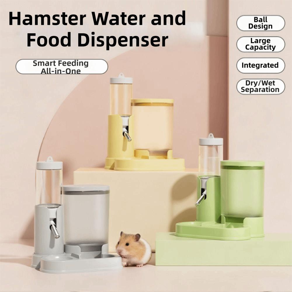 Leak-Proof Hamster Water Dispenser 2 IN 1 Automatic Feeder Prmeium Food Feeding Bowl  Business Trip
