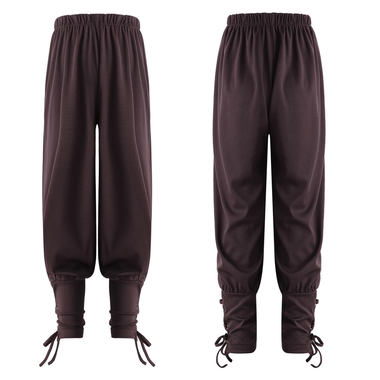 

Діти Хлопчики Середньовіччя Ренесанс Вікторія Вікінг Костюм Карнавальна вечірка Хелловін Пірат Косплей Штани Готичні штани 10-12 Years коричневий