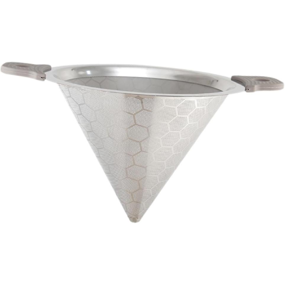 Tea Filter Pour Over Cone Double Handle Portable Stainless Steel Multipurpose