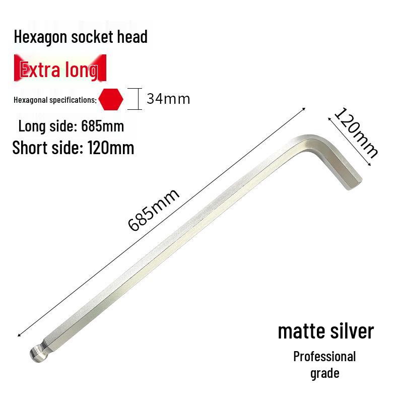 S2 Extended Ball Head Hex Key Wrench, High Strength Hardened 5mm/4mm Hexagonal Tool