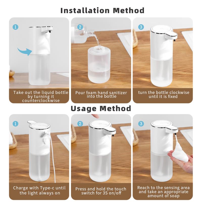 Neuer Wandmontierter Automatischer Seifenspender Schaum Smart Handwaschmaschine 380ml Flüssig Wiederaufladbar Badezimmer Induktionssensor