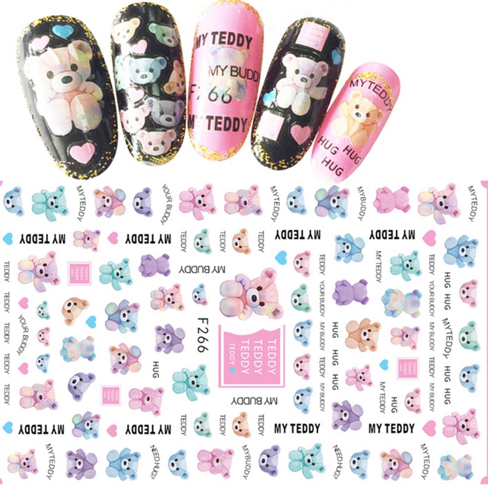 Decals Art decorations sticker Exquisite design 3D Nail Art Stickers Cute bear decorations sticker