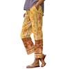 Women Capri Pants Casual Tropical Floral Print Elastic High Waist Drawstring Loose Fit Summer Beach Cropped Trousers