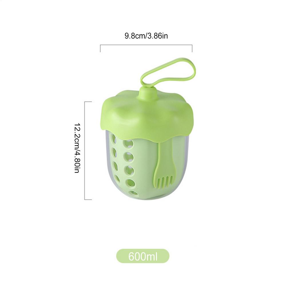 Portable Yogurt Fruit Salad Cup with Fork And Lid Food Container Detachable Fruit Cup for Picnics Work Parties Bento Boxes