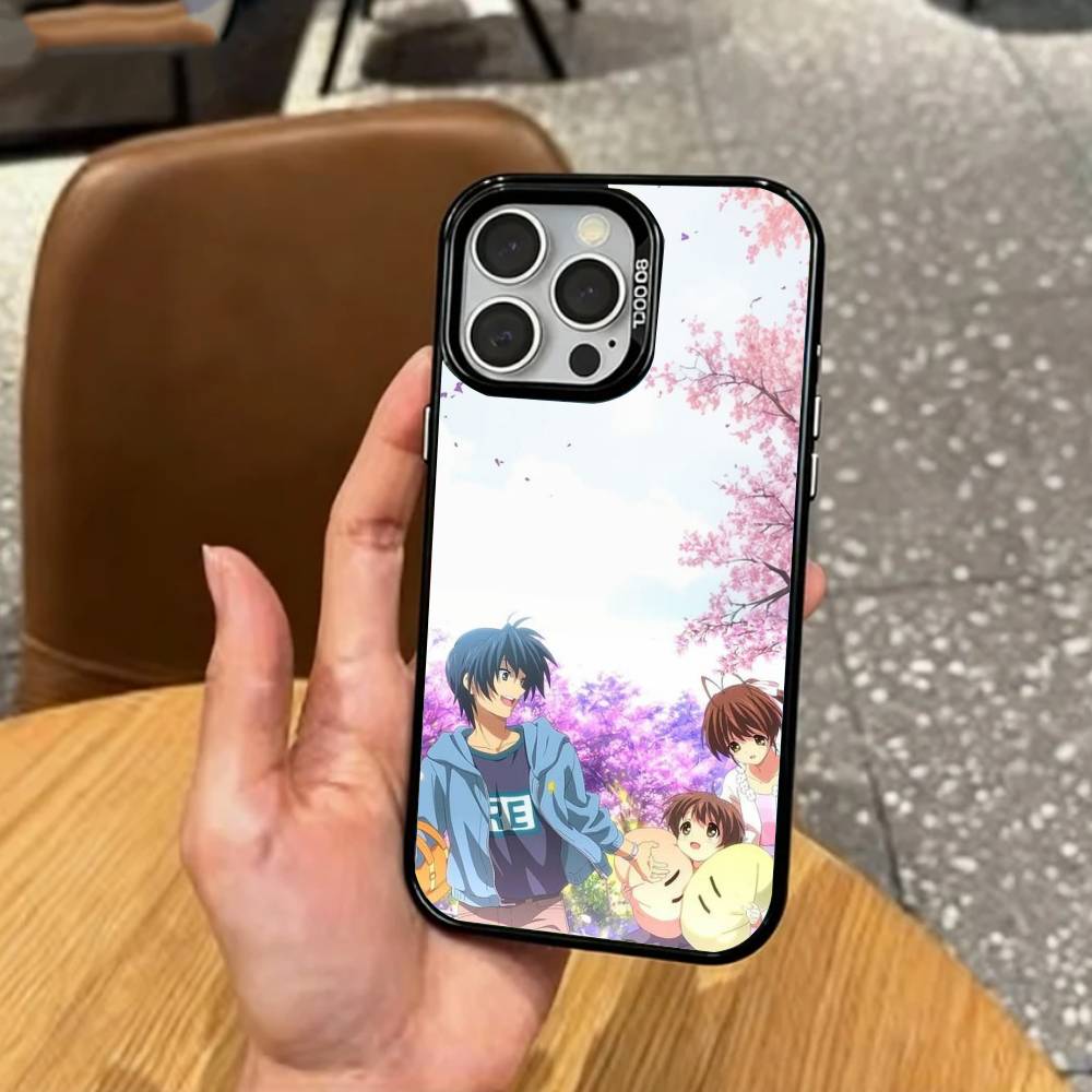 E-Emotional C-Clannad   Phone Case For iPhone17,16,15,14,13,12,11 Plus,Pro Max Colored Silver Plated Inside Cover